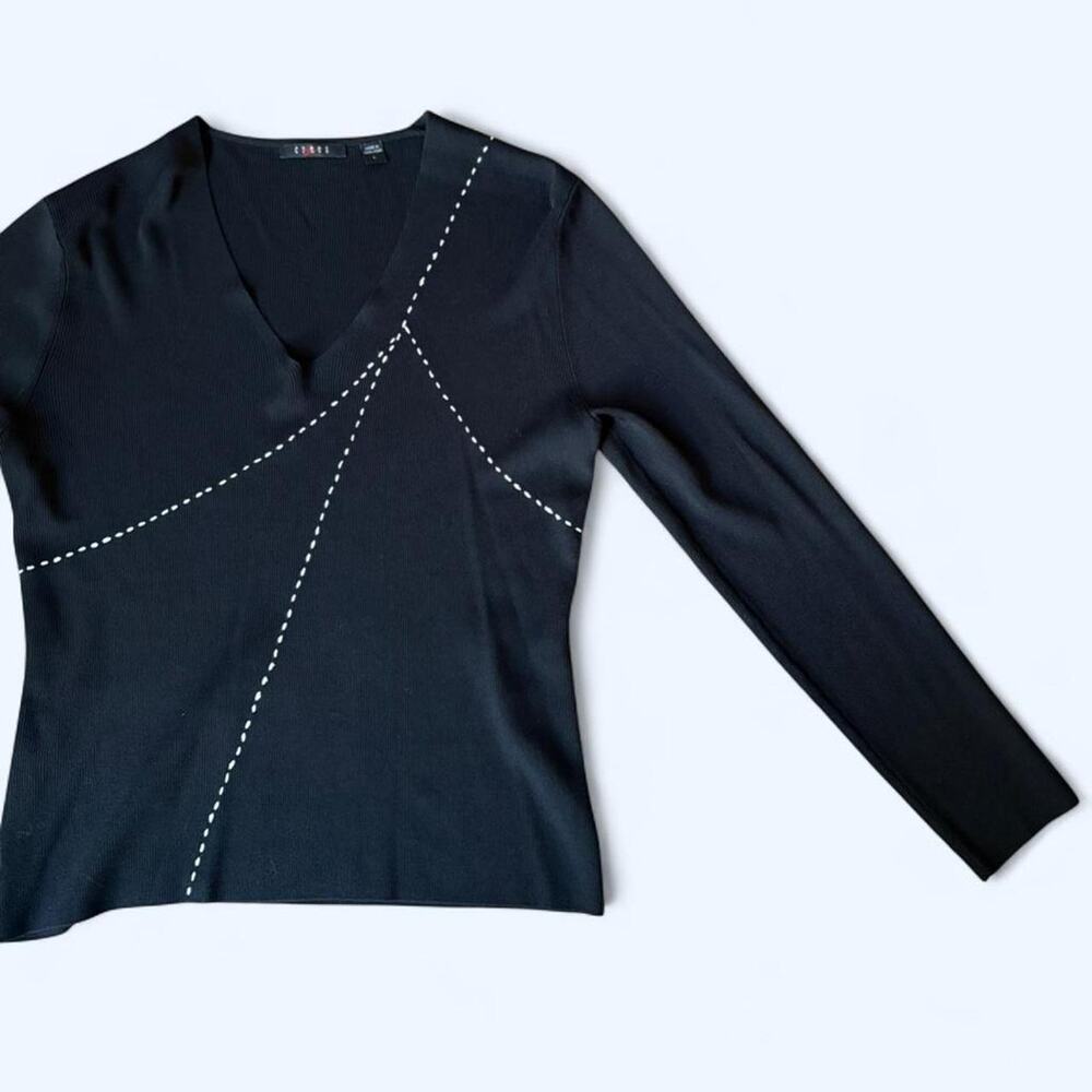 Vintage Cyrus 90s Minimalist Sweater with White Stitching